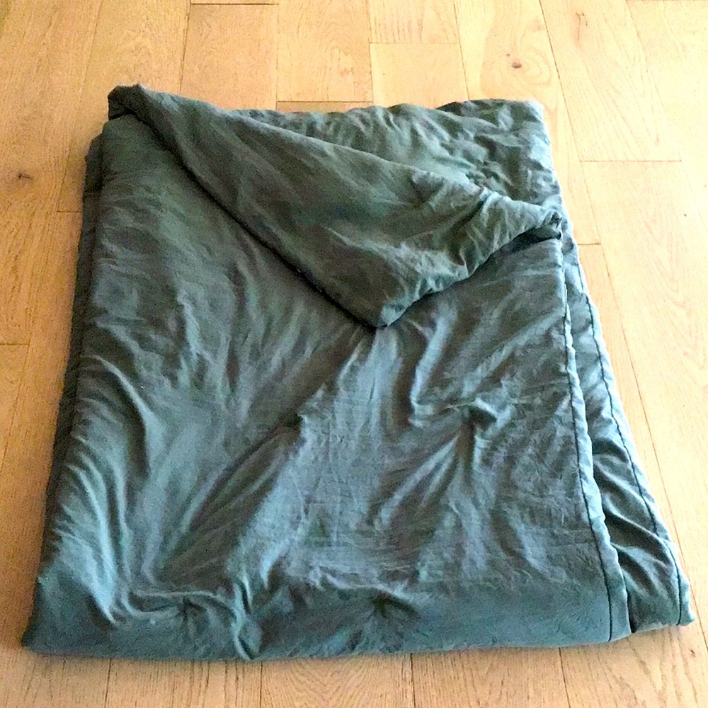 Twin size dark green comforter